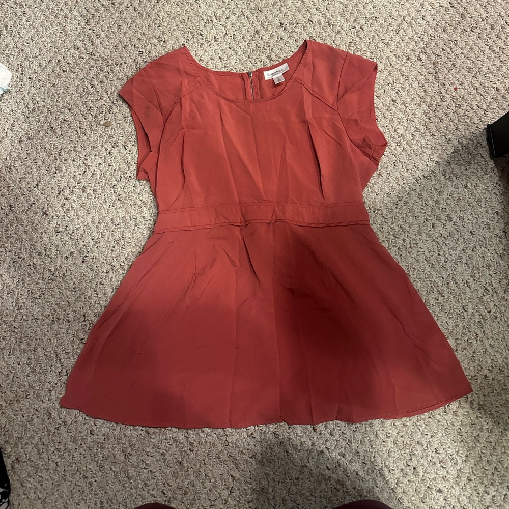 Maternity Rust Red Cap Sleeve shirt